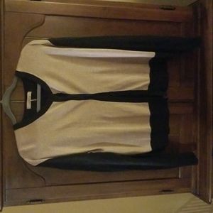 Robert Rodriguez Beige & Black Cardigan with Black Lace Back